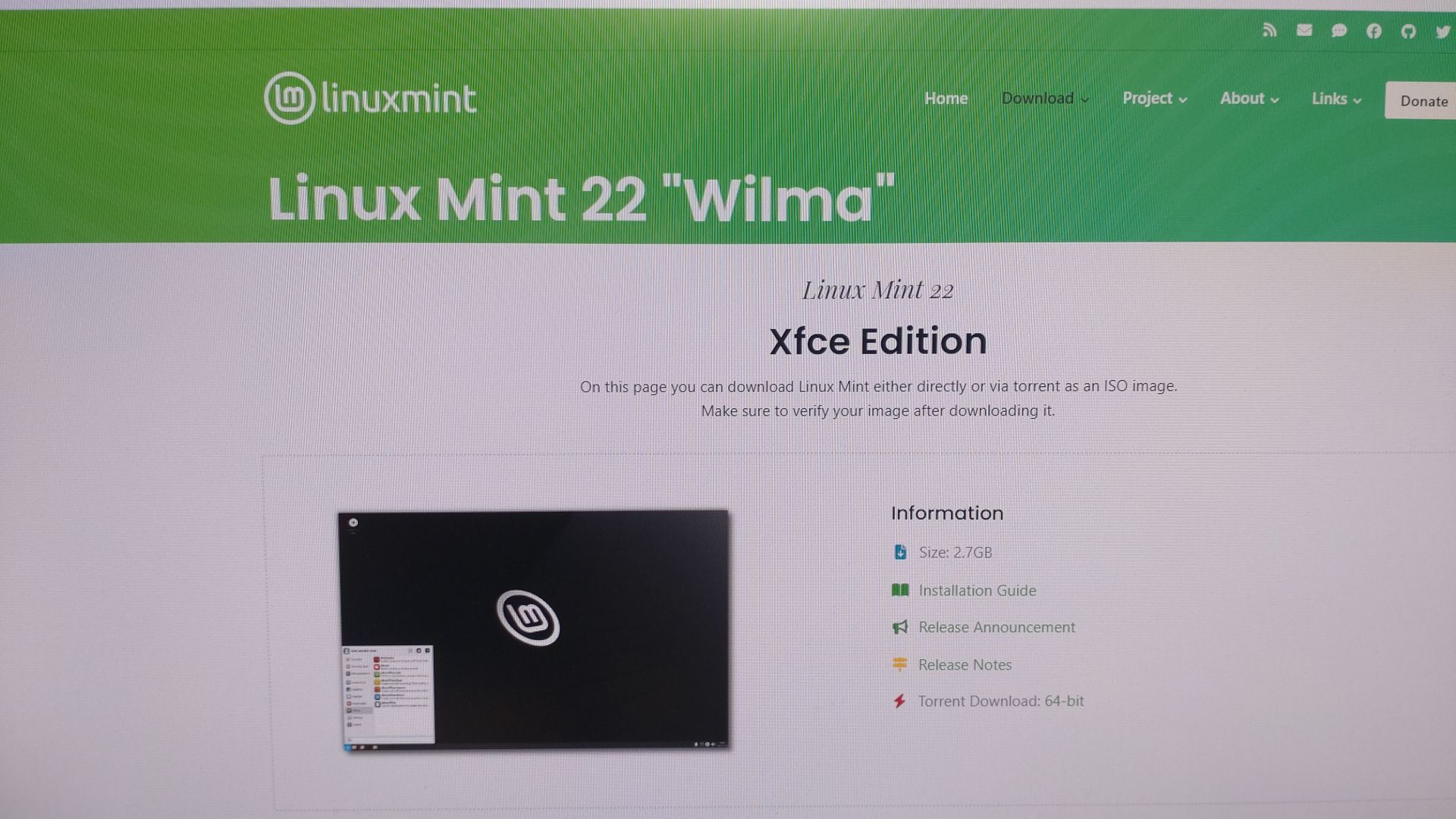 古いノートパソコンに Linux Mint 22 Xfce Edition 入れてみた